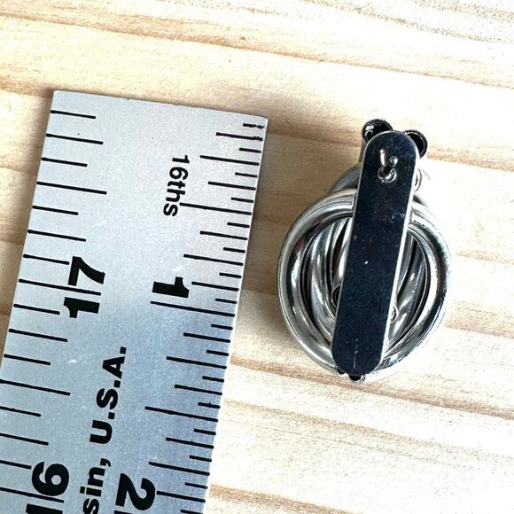 Chunky Silver Knot Earrings - Picture 6 of 7